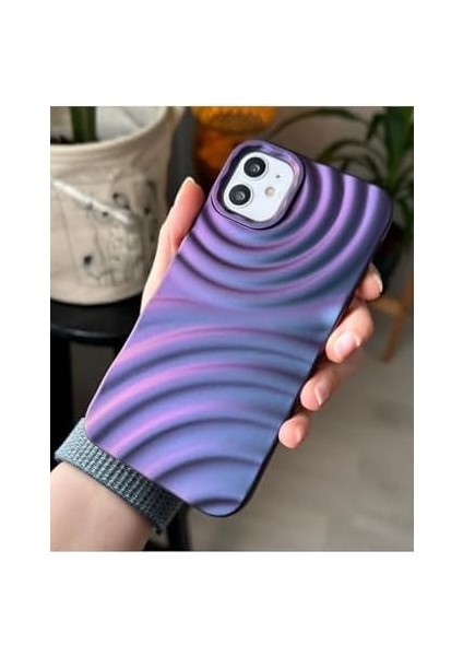 Aksesuar 11 ile Uyumlu 3D Kabartma Mor Renk Geçişli Mat Silikon Kılıf fiyatları