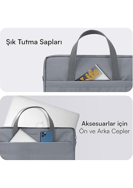 MCE-1512 Nova Eco Çevre Dostu Laptop Çantası, 15.6 Inç Bilgisayar Çantası, Kadın ve Erkek Notebook Çantası, Ykk Fermuarlı Macbook Çantası, Iş ve Evrak Çantası, Gri modelleri