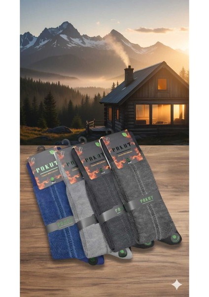 Erkek Bambu Çorap Kışlık Kalın Dikişsiz 4'lü Paket modelleri