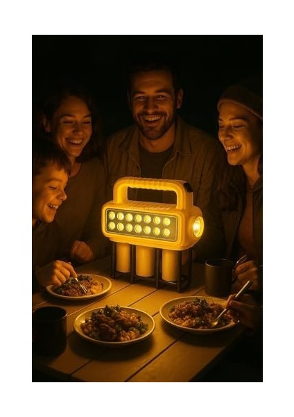Solar Şarjlı Kamp Lambası, 3 Işık Kaynaklı, 38W El, Type-C Girişli, Taşınabilir LED Işıldak, 480 Lumen, Powerbank Özellikli, Acil Işığı, Taşınabilir Şarjlı Lamba modelleri