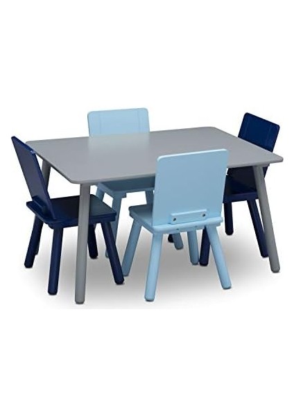 Children Çocuk Masa ve Takımı (4 Dahil) - Sanat ve El Sanatları, Atıştırmalık Zamanı, Evde Eğitim, Ev Ödevi ve Daha Fazlası Için Ideal - Sertifikalı, Gri/mavi modelleri