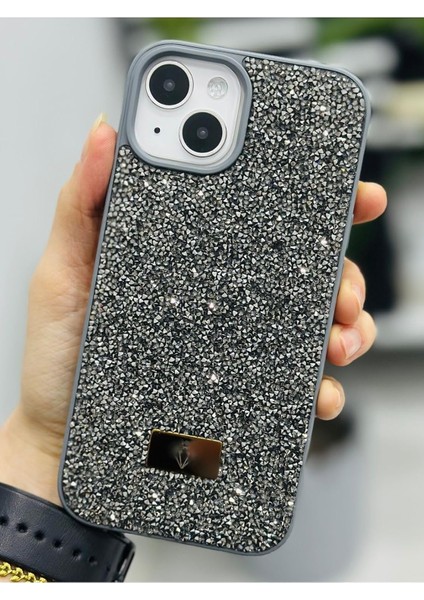 Aksesuar 13-14 ve 15 ile Uyumlu Elmastasarımlı Taşlı Işıltılı Parlak Pırlanta Silikon Kılıf
