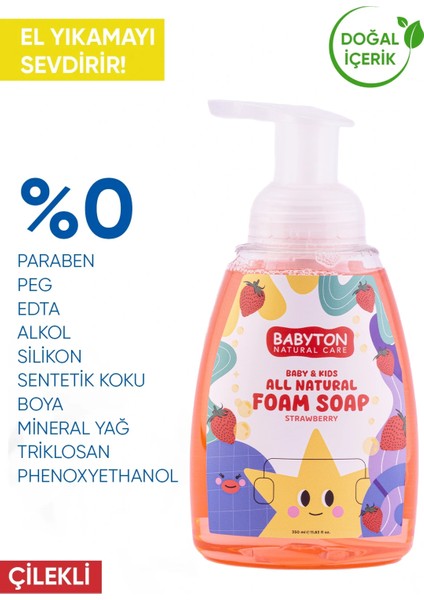 Doğal Köpük Sabun Çilek 3'lü Set 350 ml fiyatları
