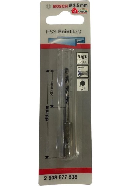 Bosch Pointteq Altıgen Şaftlı Hss Matkap Ucu 2,5 mm fiyatları