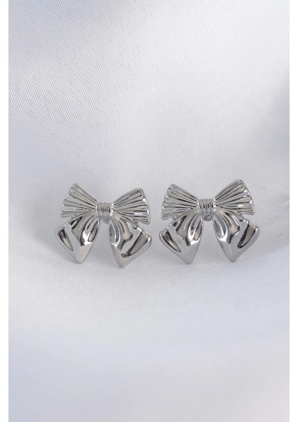 Bfs Pirinç Gümüş Renk Fiyonk Küpe