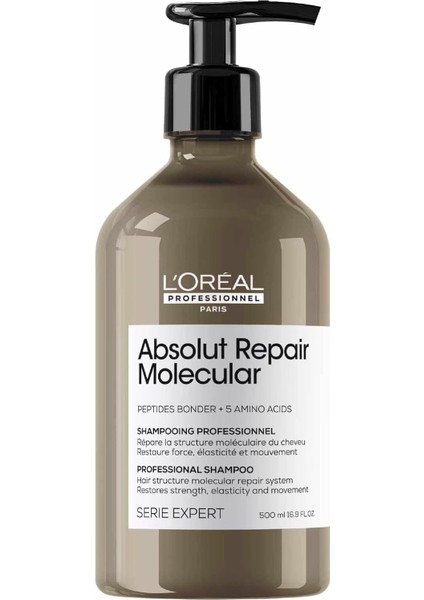 L&apos;oréal Professionnel Paris Serie Expert Absolut Repair Molecular Tüm Yıpranmış Saçlar Için Arındırıcı Şampuan 500ML