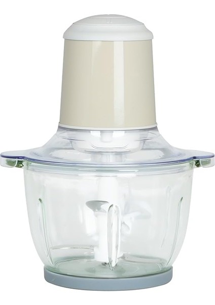 Gem Retro 400 W Elektrikli Doğrayıcı – 2 L Cam Hazne, Bakır Ac Motor | Vanilya Krem