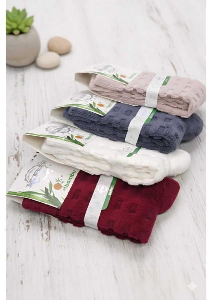 Bambu Çorap Yıkamalı Dış Havlu Görünümlü (%90 Bambu) 4 LÜ FİYAT modelleri