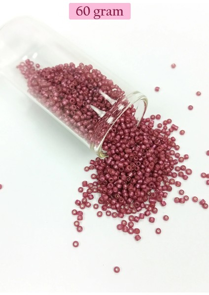 Litaetrend Dökme Cam Kum Boncuk (11/0) 2 mm - 60 Gram - Koyu Pembe - BNC046