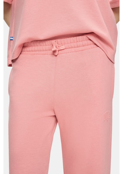 Uranıa Pembe Ispanyol Paça Gofre Baskı Loose Fit Kadın Eşofman Alt modelleri