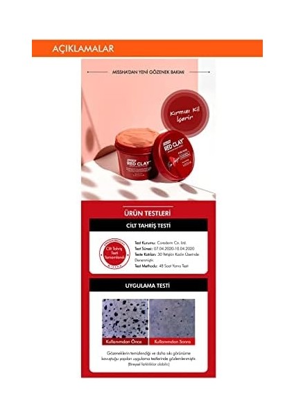 Mıssha Yağlanma ve Gözenek Karşıtı Kırmızı Kil Maskesi Amazon Red Clay Pore Mask