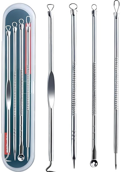 Kanjı 4&apos;lü Siyah Nokta & Akne Temizleme Seti – Paslanmaz Komedon Iğneleri, Sivilce Giderici Cilt Temizleme Araçları modelleri