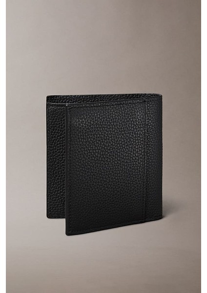 Erkek Ince Tasarım Dokulu Dikey Cüzdan - Siyah fiyatları