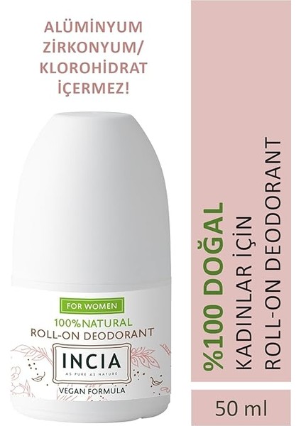 Doğal Roll On Deodorant Kadınlar Için Ter Kokusu Önleyici Lekesiz 50 ml fiyatları