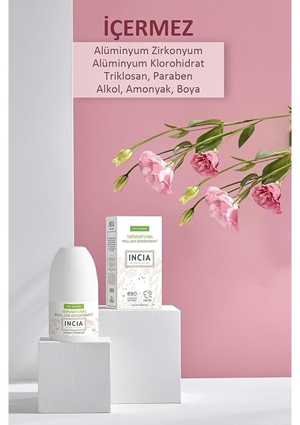 Doğal Roll On Deodorant Kadınlar Için Ter Kokusu Önleyici Lekesiz 50 ml modelleri