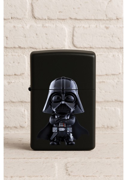 Uv Baskılı Desenli Metal Benzinli Siyah Çakmak Cep Çakmağı - ANAKIN1111