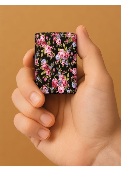 Özel Tasarım Şık ve Dayanıklı Uv Desenli Baskılı Benzinli Metal Çakmak Çiçek Doku