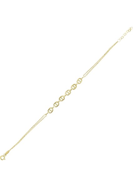 14 Ayar Mariner Zincir Tasarım Altın Bileklik