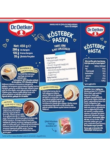 Dr. Oetker Köstebek Pasta 450 gr fiyatları