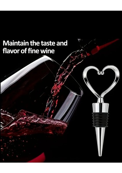 2 Adet Fiyatıdır Kalp Şeklinde Şarap ve Şampanya Tıpası Mutfak ve Yemek Dekoru