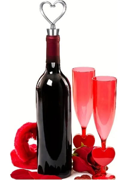 2 Adet Fiyatıdır Kalp Şeklinde Şarap ve Şampanya Tıpası Mutfak ve Yemek Dekoru