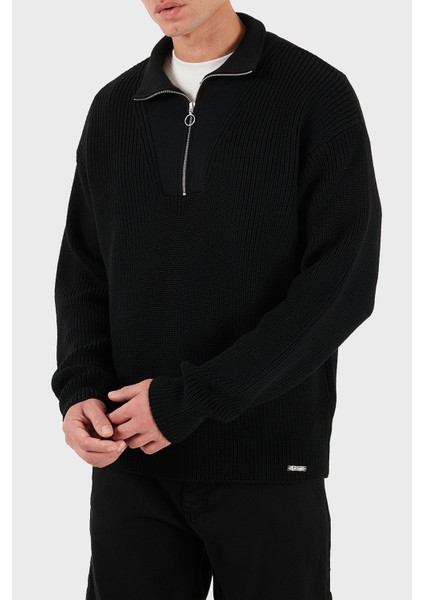 Yün Karışım Regular Fit Dik Yaka Sweat Erkek Sweat LB25FWCLAMUSW