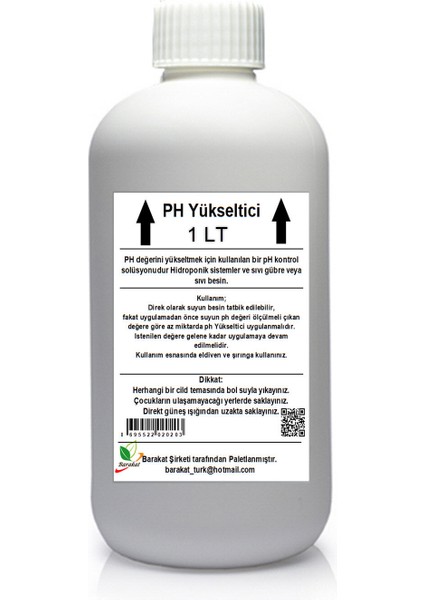 1 Lt Ph Yükseltici Hidroponik ve Sıvı Gübre ve Sıvı Besin Için