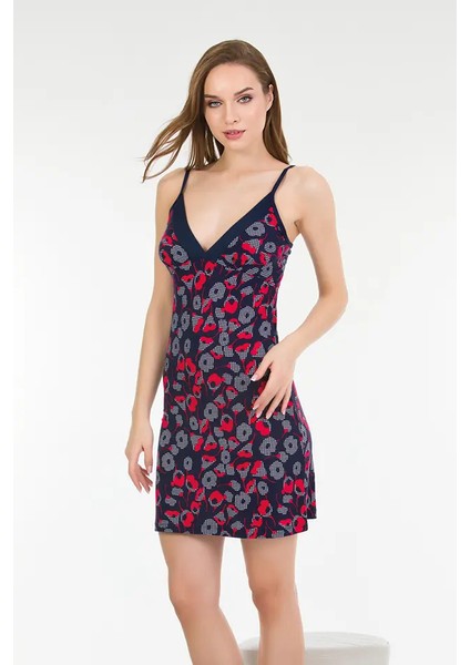 Lady Dijital Baskı Bayan Penye Gecelik