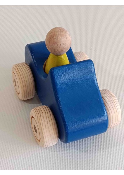 Ahşap Oyuncak Araba Sarı Lacivert Peg Bebek Bebekli modelleri