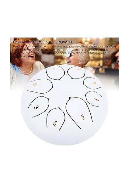 Davul, 6 Inç 8 Notlar Meditasyon Için Kamp Için Yağmur Davul (Whıte) modelleri