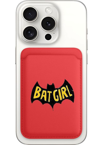 iPhone 11 12 13 14 15 16 17 Pro Max Plus Air Magsafe Mıknatıslı Kırmızı Kartlık Bat Girl