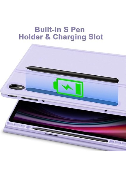Galaxy Tab S10 LITE/S9/S10 Fe/s9 Fe 10.9 Inç Case Uyumlu Keybord Bluetooth Türkçe Q Klavyeli Kılıfı (Lila) modelleri