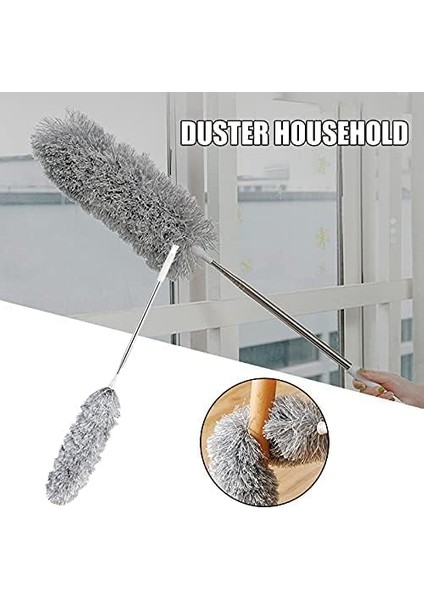 Home 240 cm Teleskopik Uzatılabilir Mikrofiber Yumuşak Başlıklı Toz Alma Fırçası, Püskülü Bükülebilir Dip Köşe Başlık, Boşluk Temizleme ve Almak Için Uzayabilir Fırça indirimleri