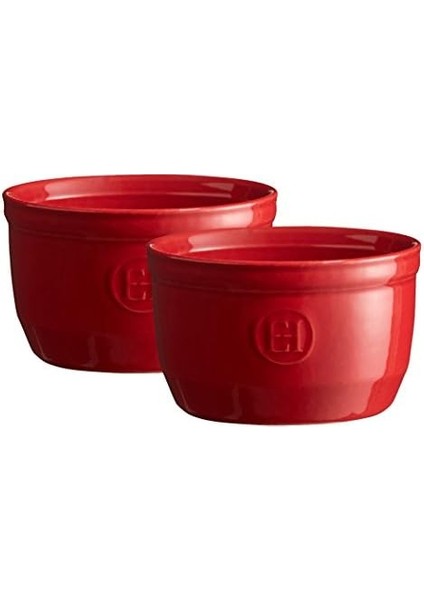 Henry Fransa'da Üretilmiştir 240 ml Ramekin (2'li Set), 4" x 2" 5", Bordo Kırmızısı modelleri