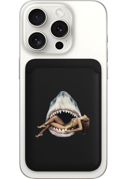 iPhone 11 12 13 14 15 16 17 Pro Max Plus Air Magsafe Mıknatıslı Siyah Kartlık Shark Fashion