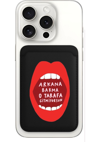 iPhone 11 12 13 14 15 16 17 Pro Max Plus Air Magsafe Mıknatıslı Siyah Kartlık Arkana Bakma
