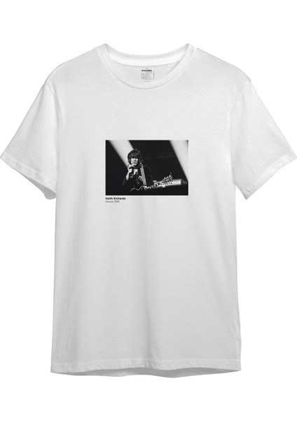 Keith Richards Anvers 1973 Tişört - Beyaz