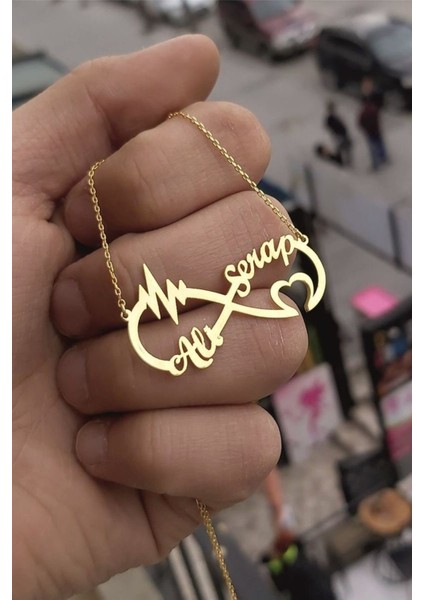 925 Ayar Gümüş 24 Ayar Altın Kaplama Sonsuzluk Kolye