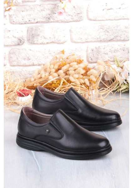 146404 Lastikli Comfy Orijinal Ürün Rahat Yumuşak Hakiki Deri Erkek Ayakkabı