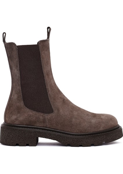 Kadın Vizon Kalın Tabanlı Süet Deri Chelsea Bot 25WFD511610