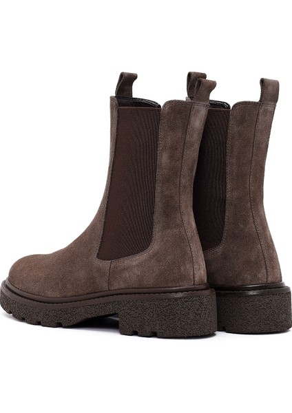 Kadın Vizon Kalın Tabanlı Süet Deri Chelsea Bot 25WFD511610