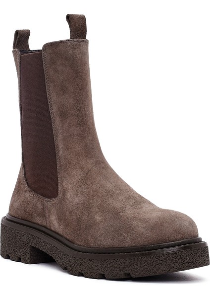 Kadın Vizon Kalın Tabanlı Süet Deri Chelsea Bot 25WFD511610