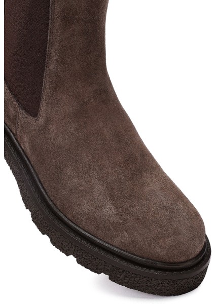 Kadın Vizon Kalın Tabanlı Süet Deri Chelsea Bot 25WFD511610