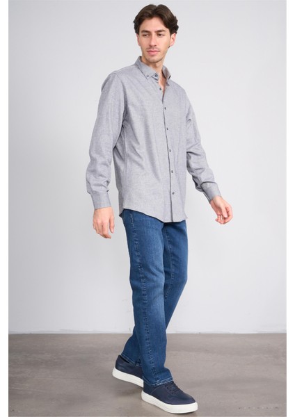 2434 Erkek Uzun Kol Regular Gömlek 07-Indigo modelleri