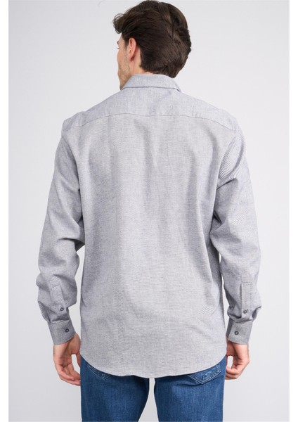 2434 Erkek Uzun Kol Regular Gömlek 07-Indigo indirimleri