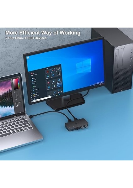 USB 3.0 Anahtarı, 4 Bağlantı Noktalı, USB Kvm Anahtarı, 2 Giriş ve 4 Çıkışlı Paylaşım Klavye, Fare, Sabit Disk, Yazıcı, Tarayıcı fırsatları