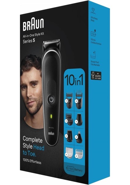 Hepsi Bir Arada Şekillendirme Seti, 10’u 1 Arada Erkek Bakım Kiti+Taşıma Çantası