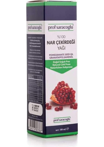 Prof Saracoglu Soğuk Pres Nar Çekirdeği Yağı 100ML