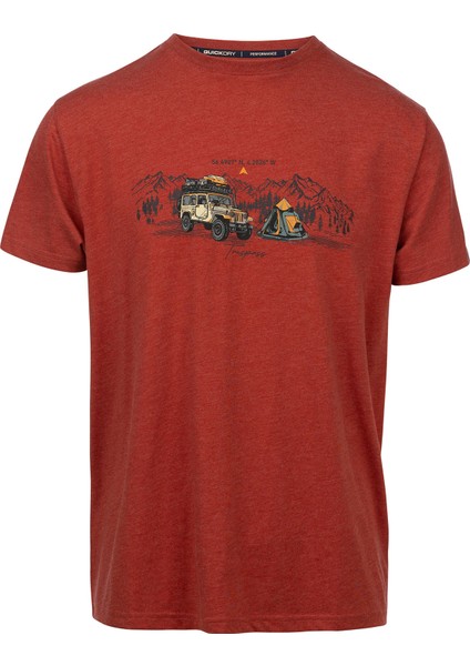 Horton - Casual Printed Tshirt Erkek Kırmızı Tişört