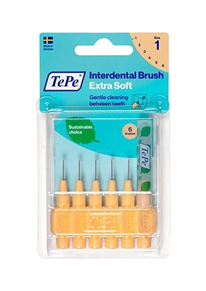 Tepe Blister X-Soft 0.45 mm - Turuncu Diş Arayüz Fırçası (1x 6 Adet) modelleri
